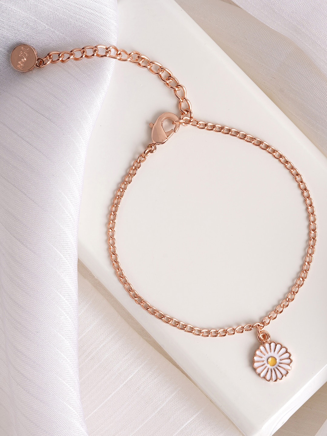 

JOKER & WITCH Women Rose Gold-Plated Charm Bracelet, White