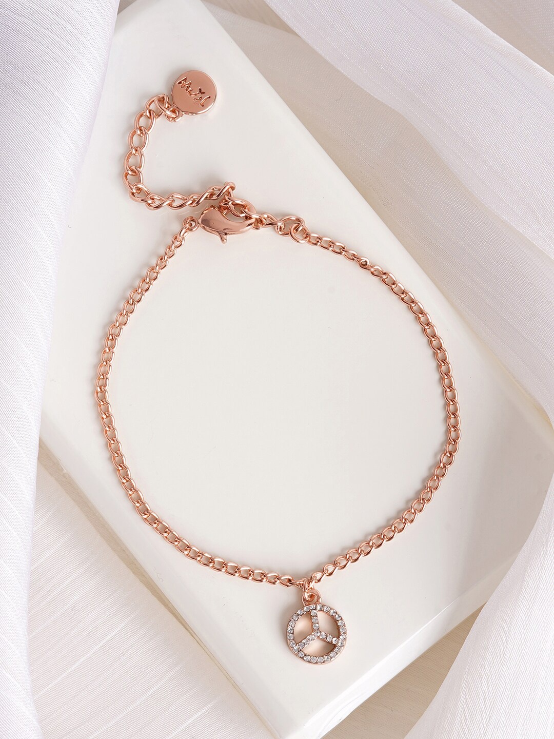 

JOKER & WITCH Women Rose Gold-Plated Charm Bracelet, White