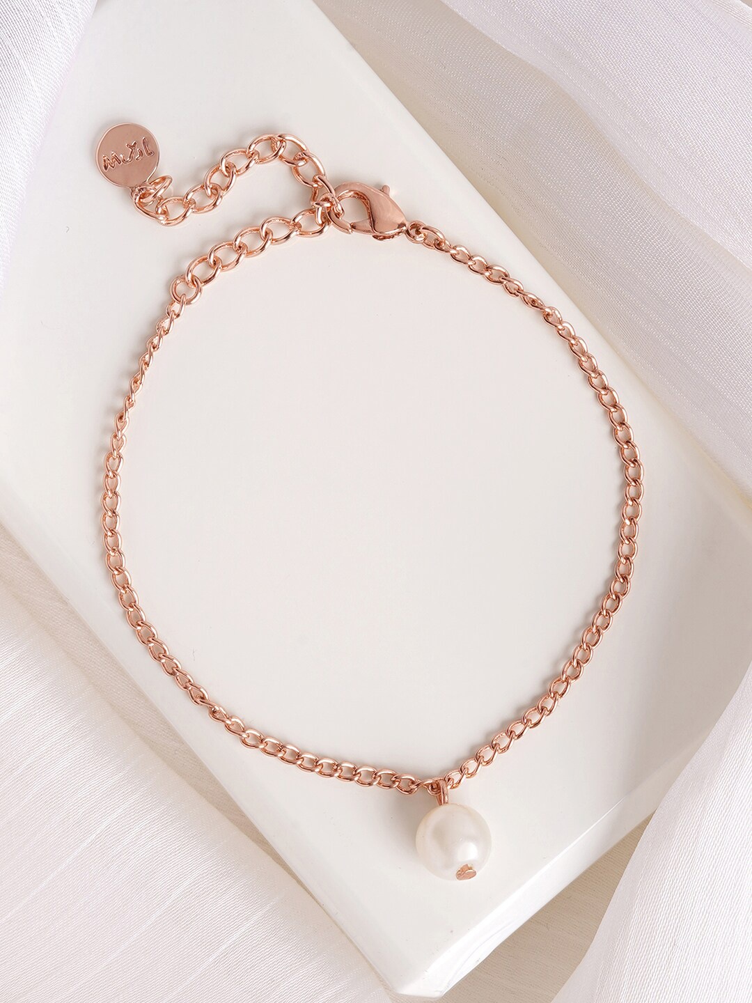 

JOKER & WITCH Rose Gold-Plated Beaded Charm Bracelet, White