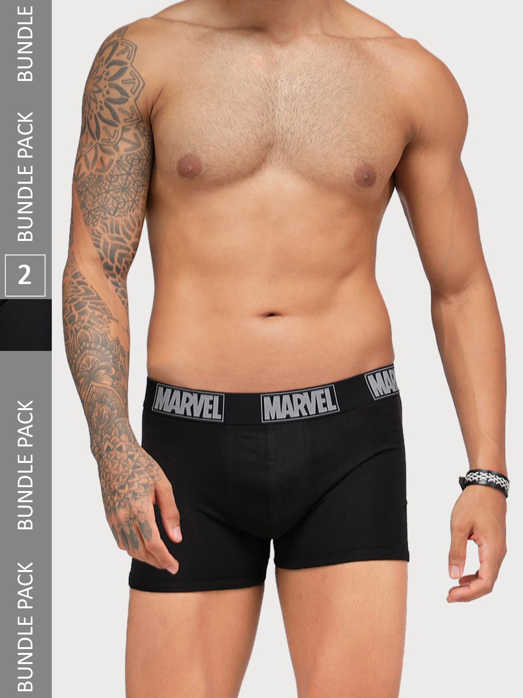 

Zoiro Pack Of 2 Marvel Printed Detail Trunks, Black