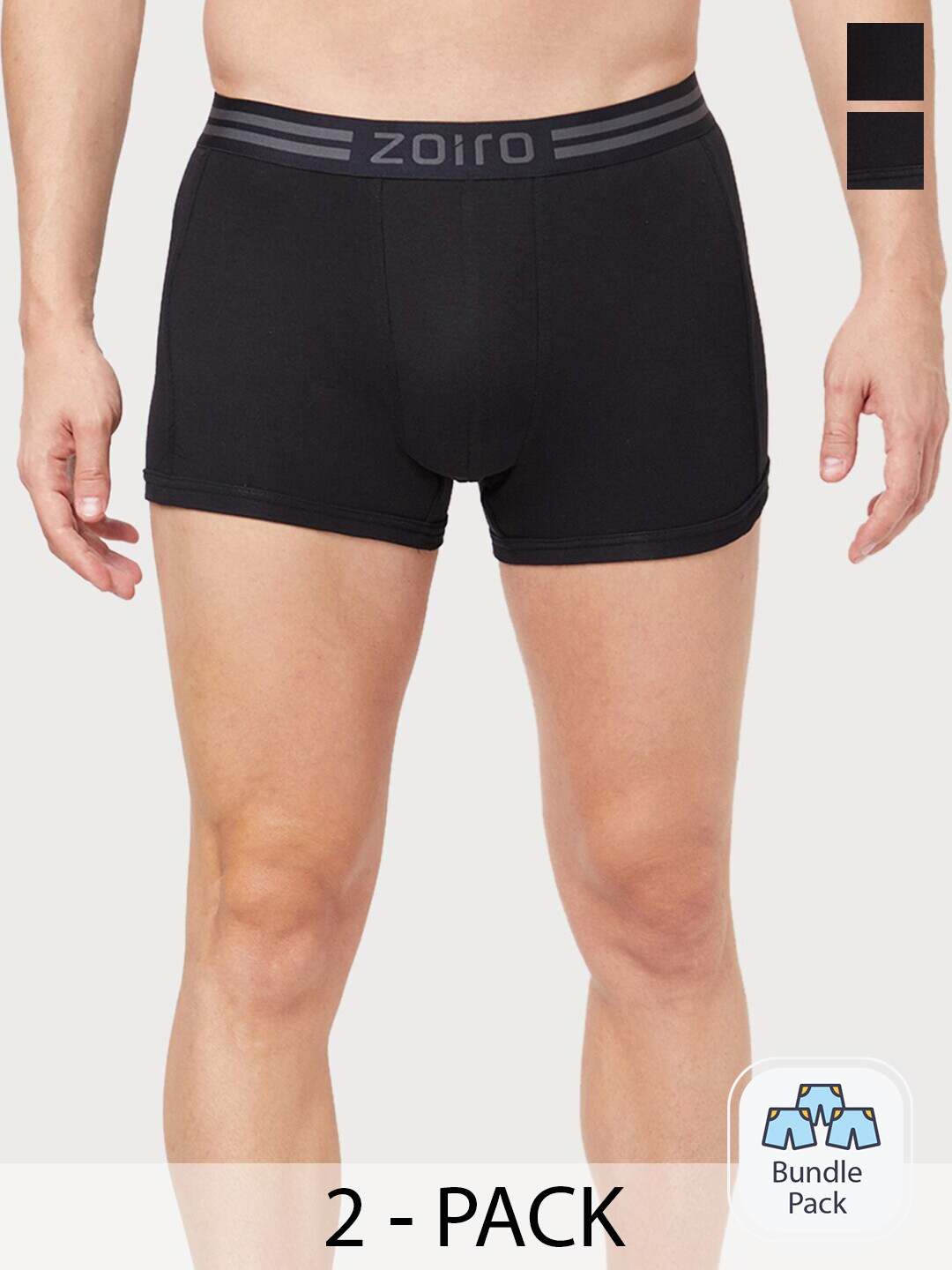 

Zoiro Pack Of 2 Logo Printed Detail Trunks, Black
