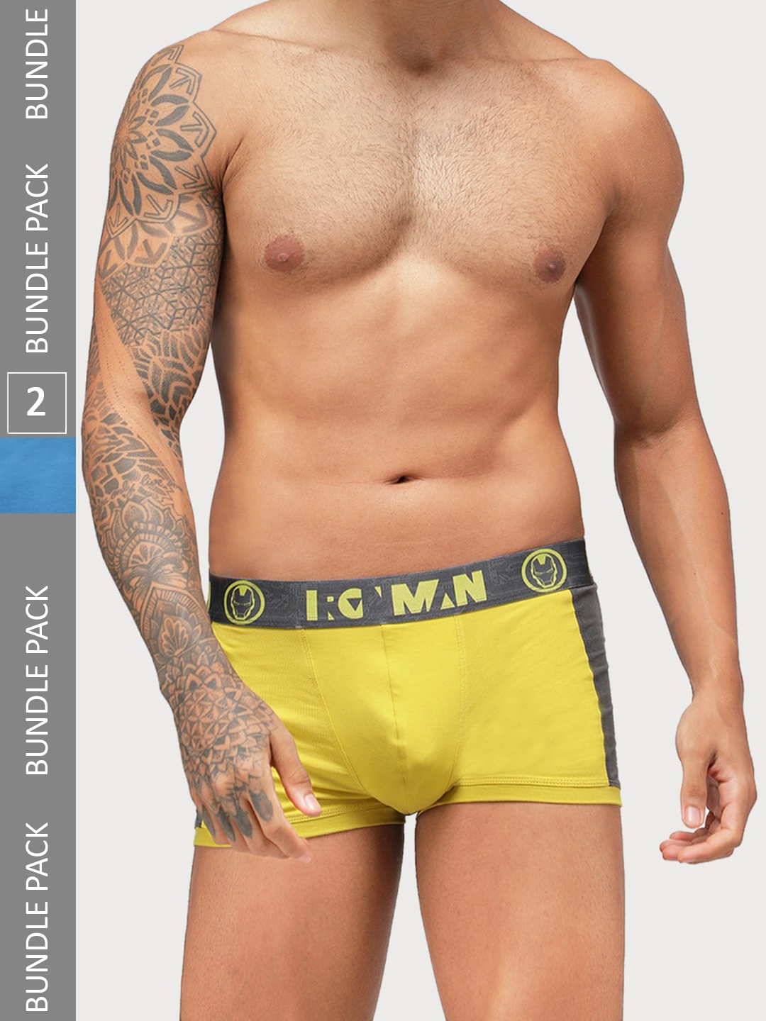 Zoiro Pack Of 2 Color-Blocked Trunks, Yellow