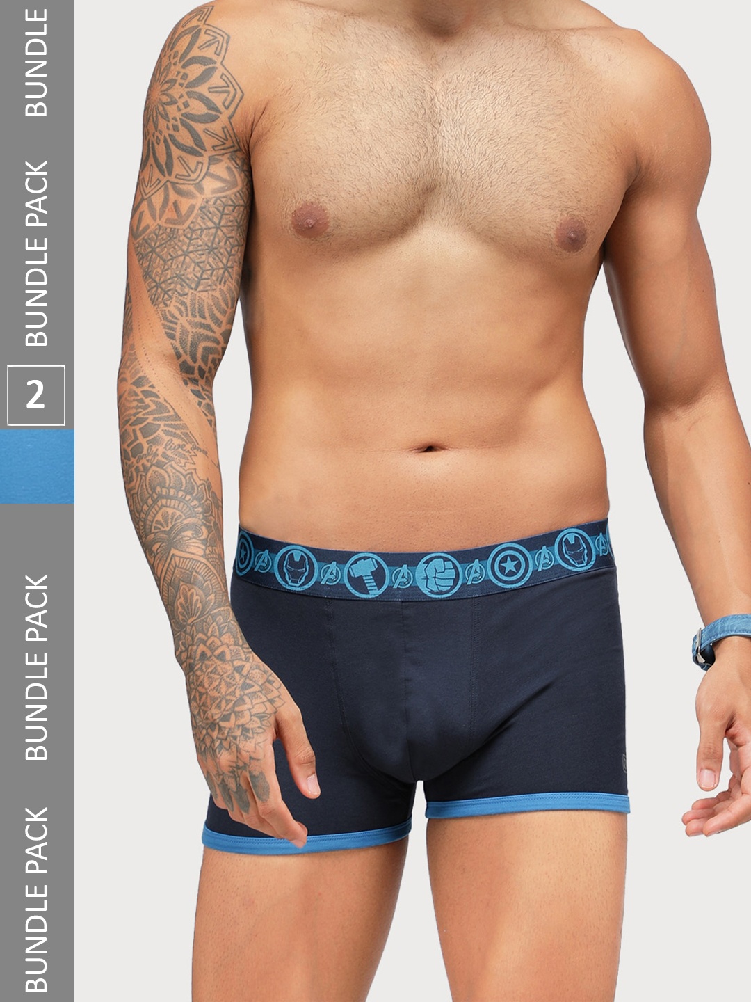 

Zoiro Pack Of 2 Printed Detail Trunks, Blue