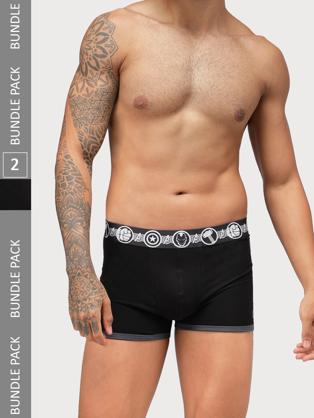

Zoiro Pack Of 2 Marvel Comic Printed Trunks - MARVEL TRUNK #M02, Black