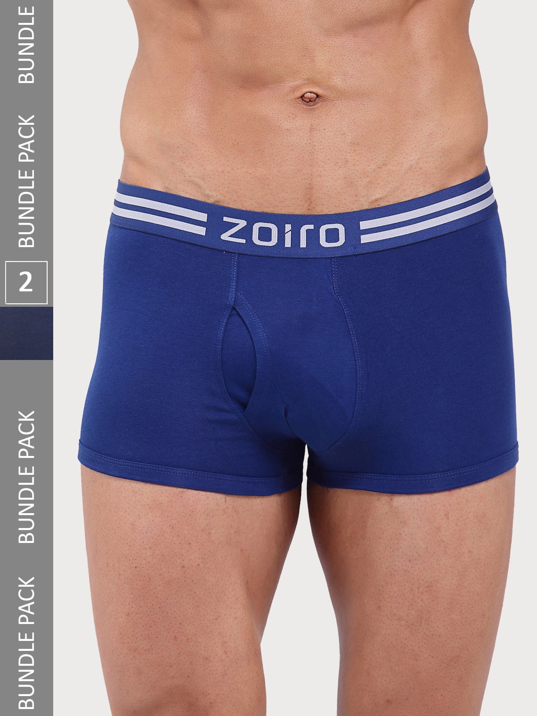 

Zoiro Pack Of 2 Logo Printed Detail Trunks, Navy blue