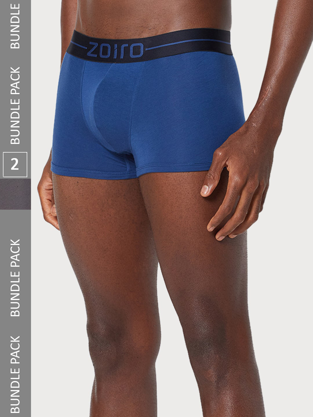 

Zoiro Pack Of 2 Printed Outer Elastic Detail Softs Trunks, Blue