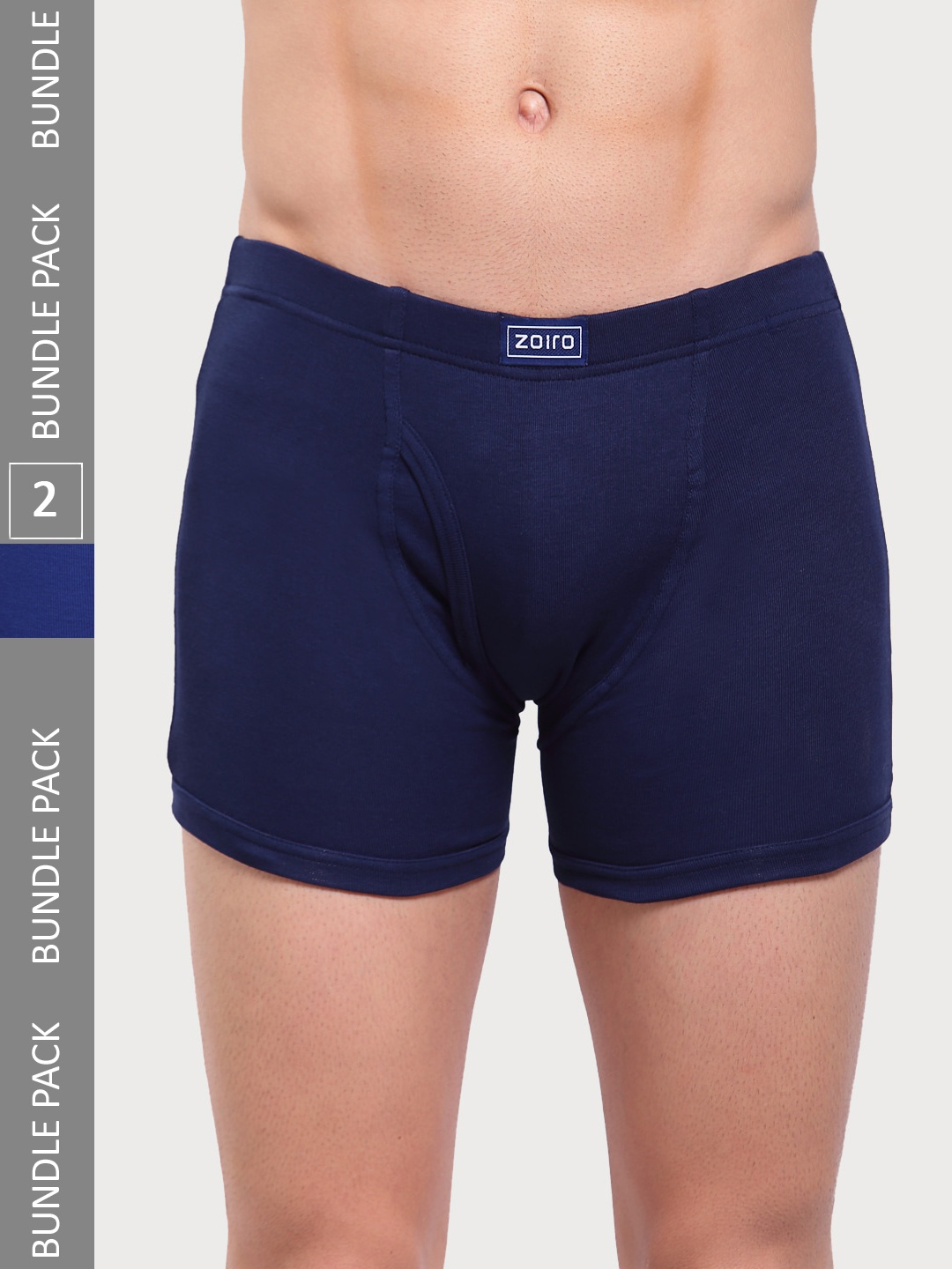 

Zoiro Pack Of 2 Stretchable Anti pilling Inner Elastic Long Trunks, Navy blue