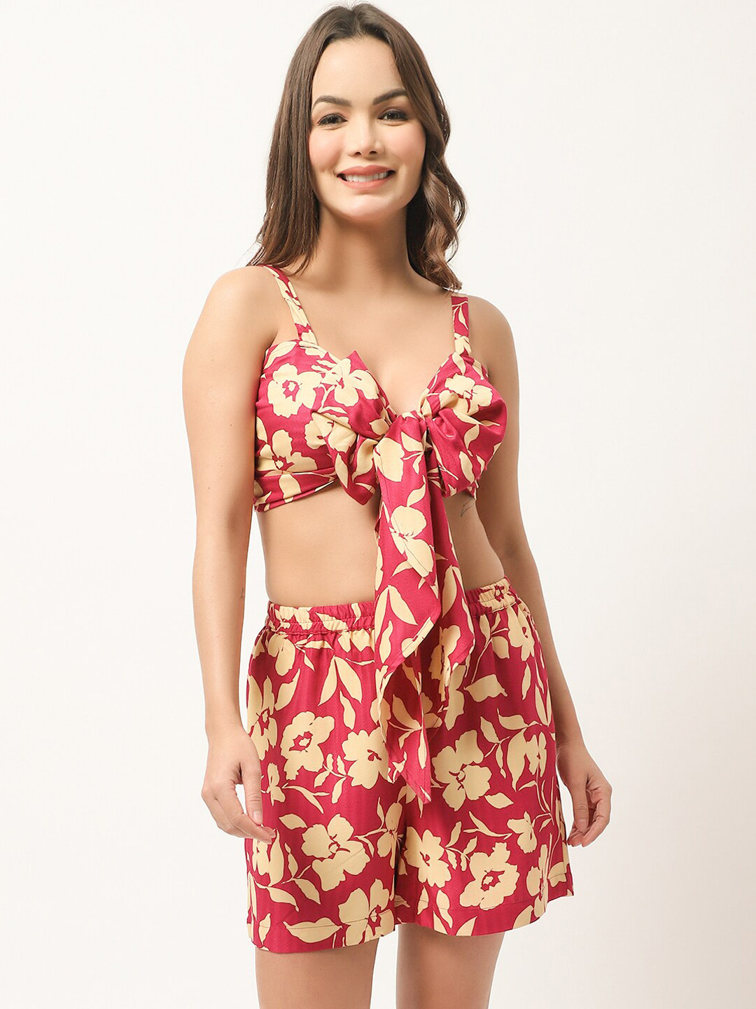 

EROTISSCH Floral Printed Swimwear Set, Pink