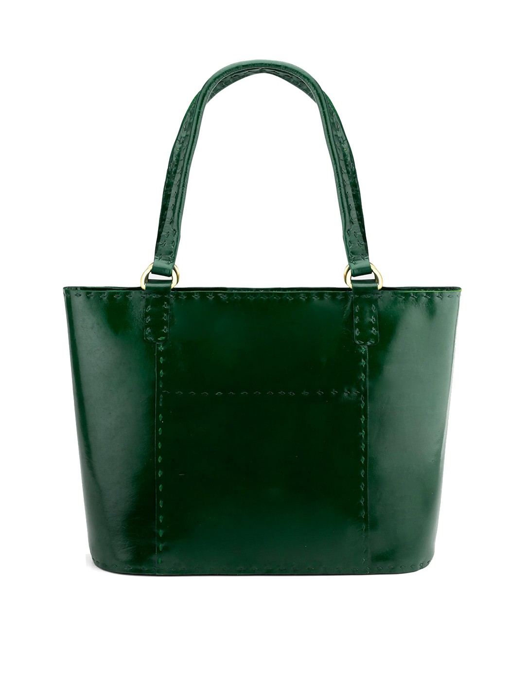 

Goatter Leather Structured Shoulder Bag, Green
