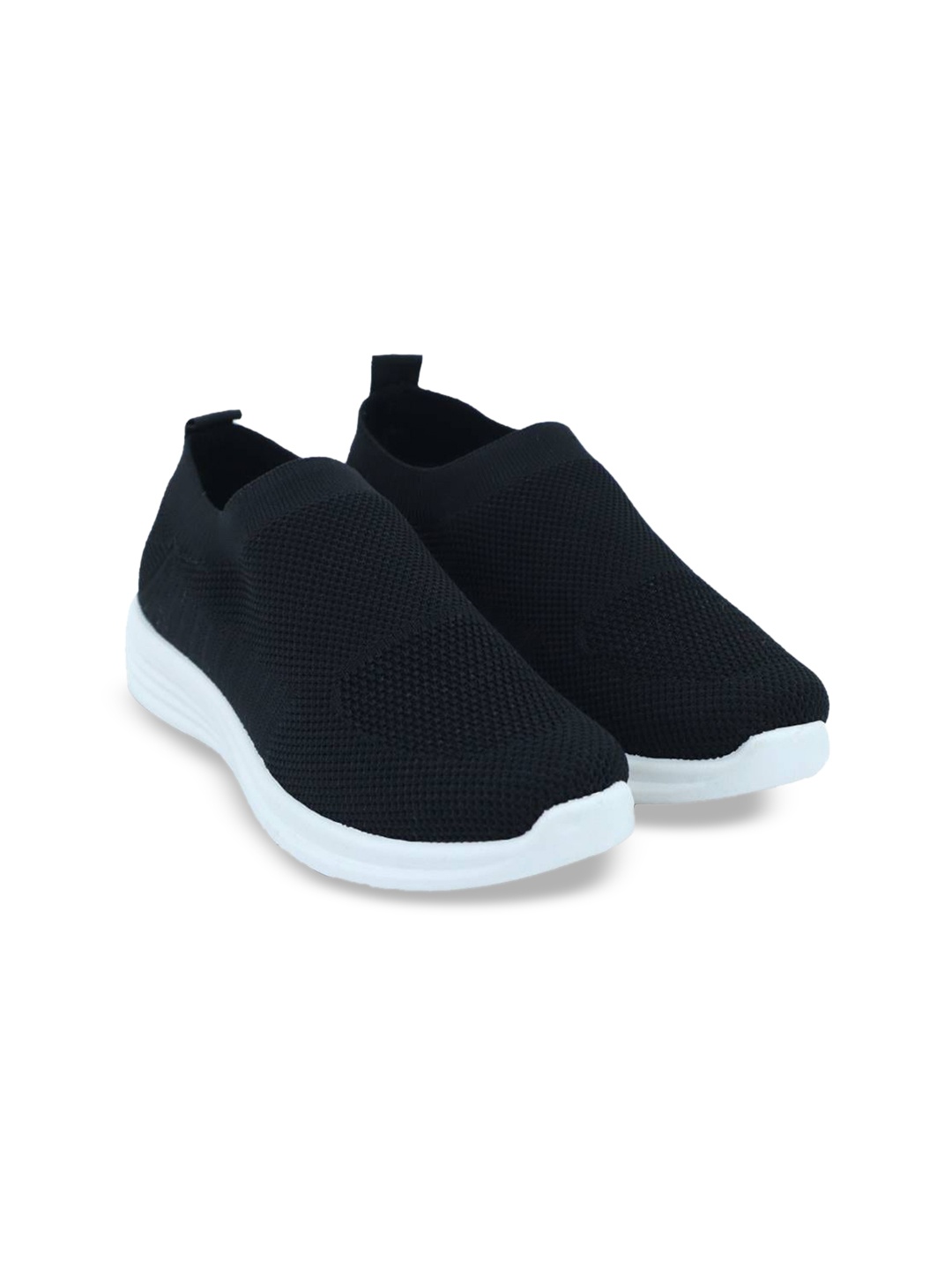 

KICKONN Women Woven Design Slip On Sneakers, Black