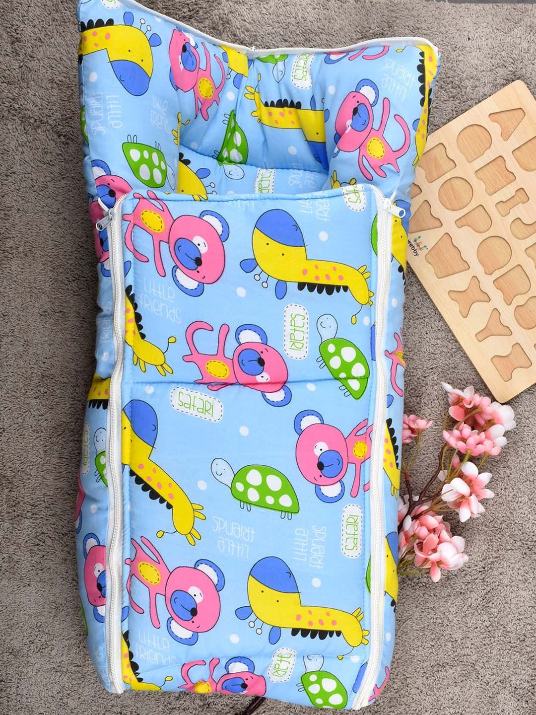 

Moms Home Infants Graphic Printed Organic Cotton Sleeping Bag, Blue