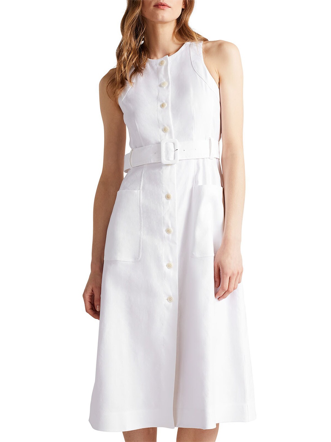 

Ted Baker Belted A-Line Midi Dress, White