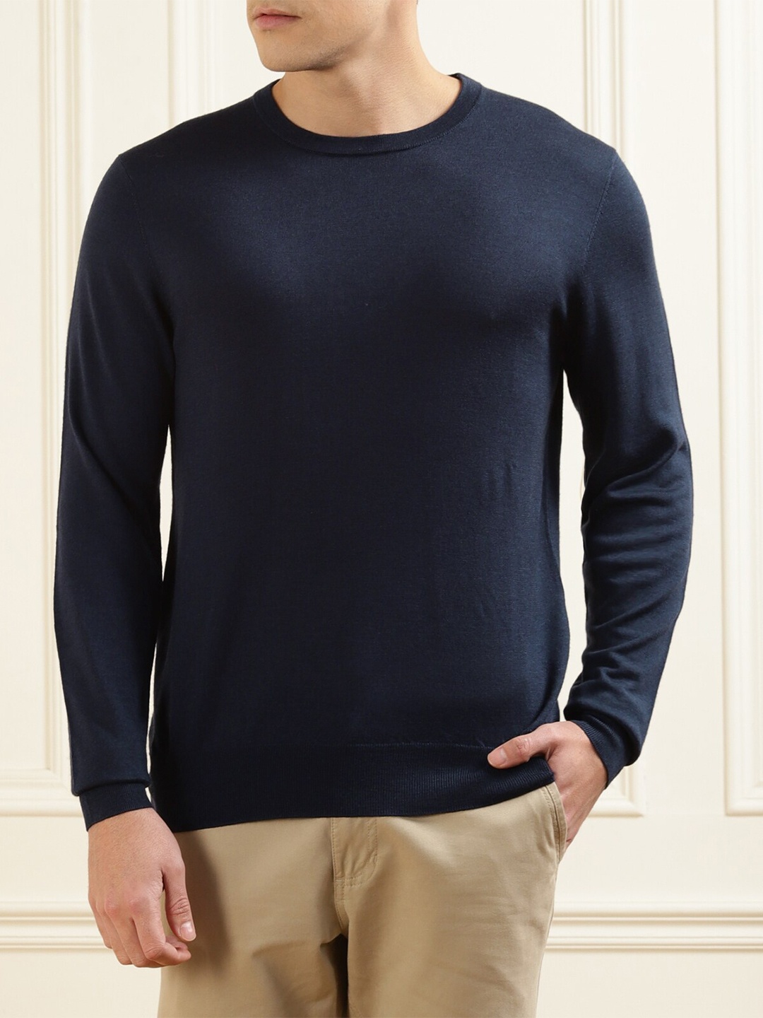 

HACKETT LONDON Round Neck Long Sleeves Pullover, Navy blue