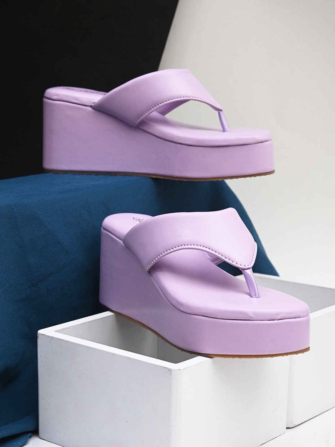 

DressBerry Open Back Open Toe Wedges, Lavender