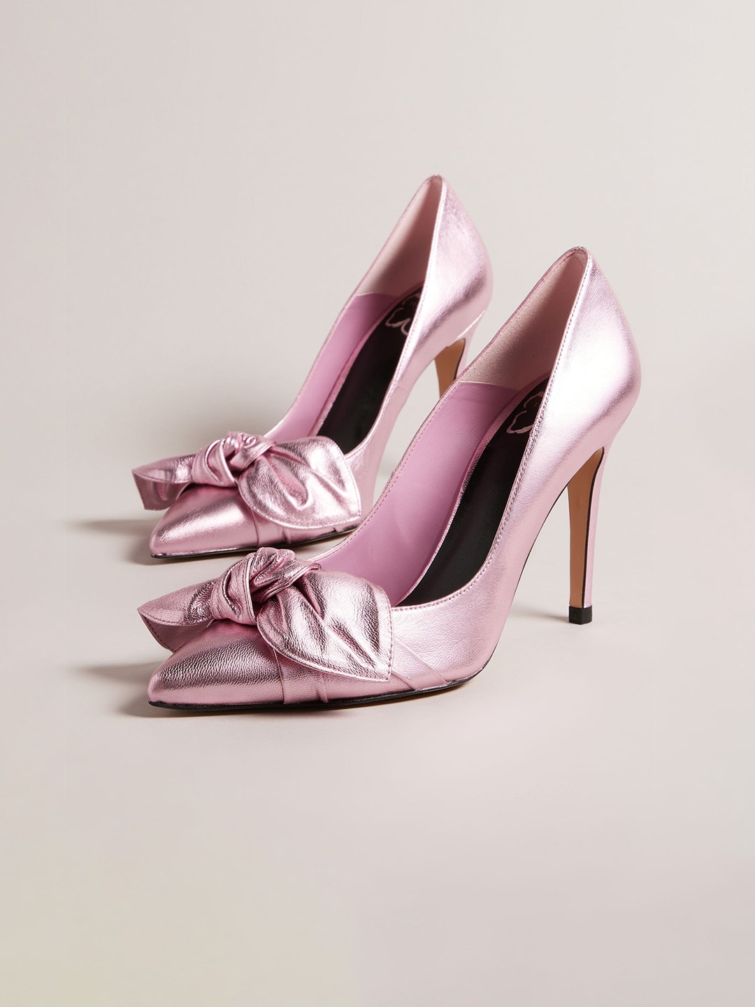 

Ted Baker Pointed Toe Leather Stiletto Pumps With Bows, Pink