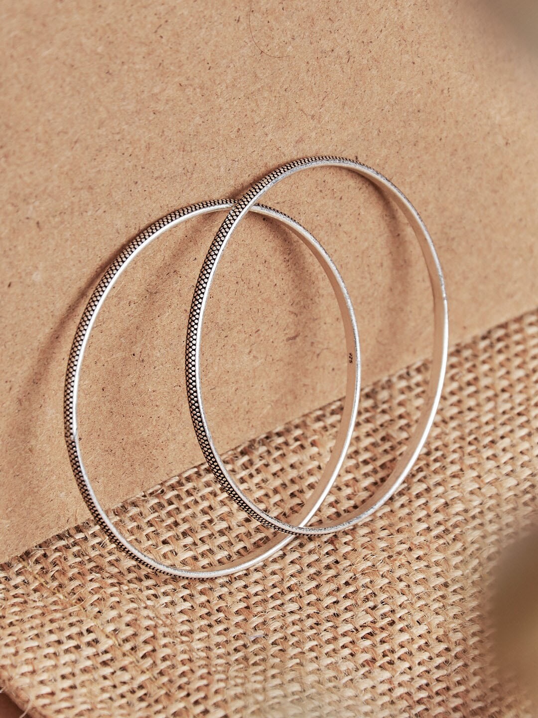 

Fabindia Set Of 2 Tribal Bangles, Silver