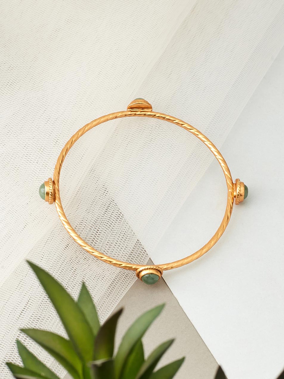 

Fabindia Gold-Plated Stone-Studded Bangle