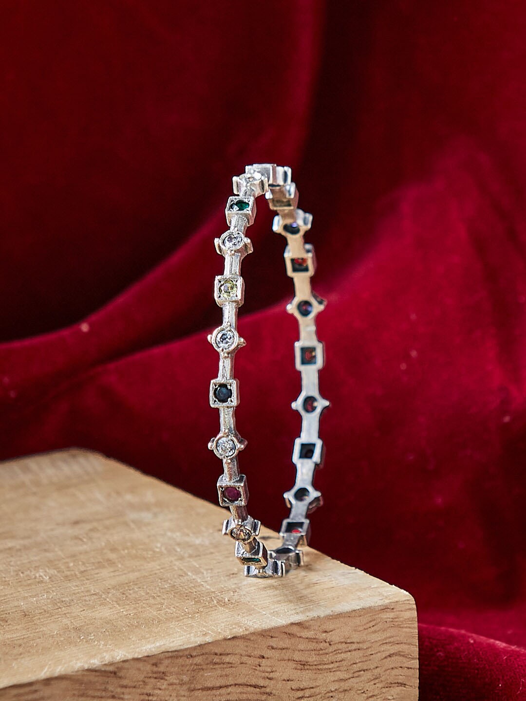 

Fabindia 92.5 Sterling Silver Navratna Bangle