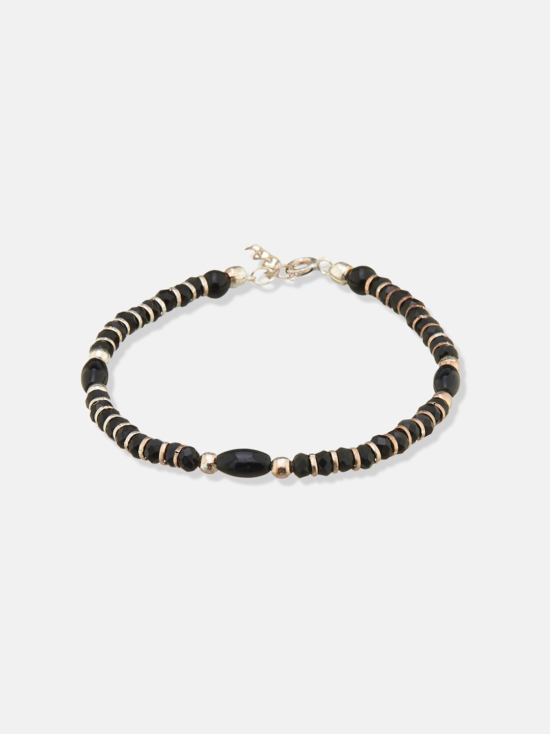 

Fabindia Silver-Plated Beaded Wraparound Bracelet, Black
