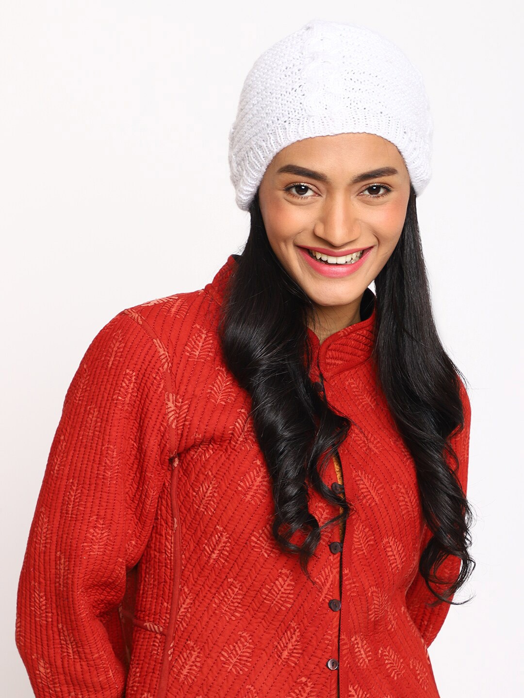 

Fabindia Acrylic Knitted Beanie, White