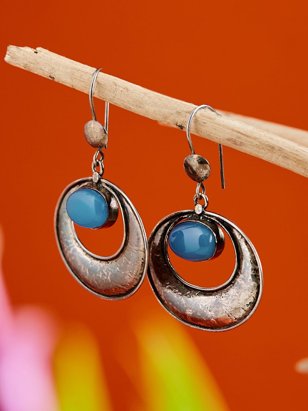 

Fabindia Silver Contemporary Drop Earrings, Blue
