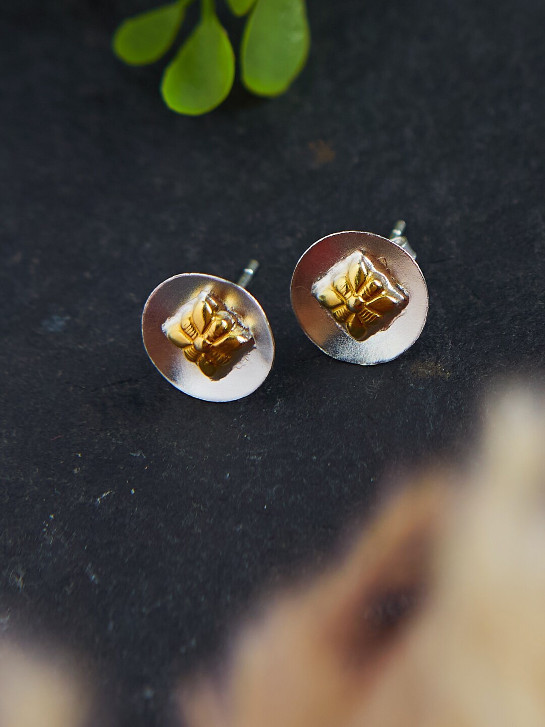 

Fabindia Silver-Plated Circular Studs Earrings