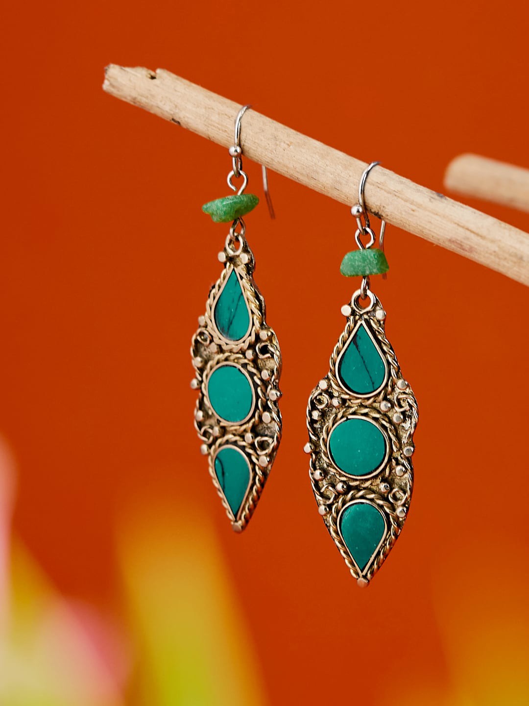 

Fabindia Contemporary Drop Earrings, Teal