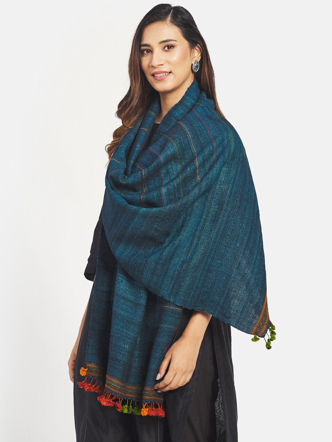 

Fabindia Women Woven Design Stole, Blue