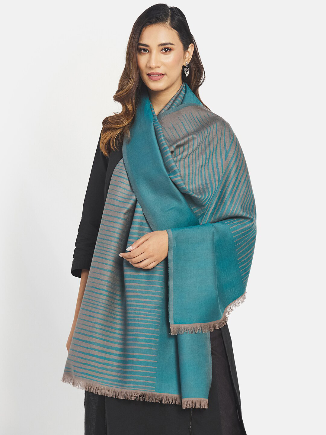 

Fabindia Women Woven Design Stole, Teal