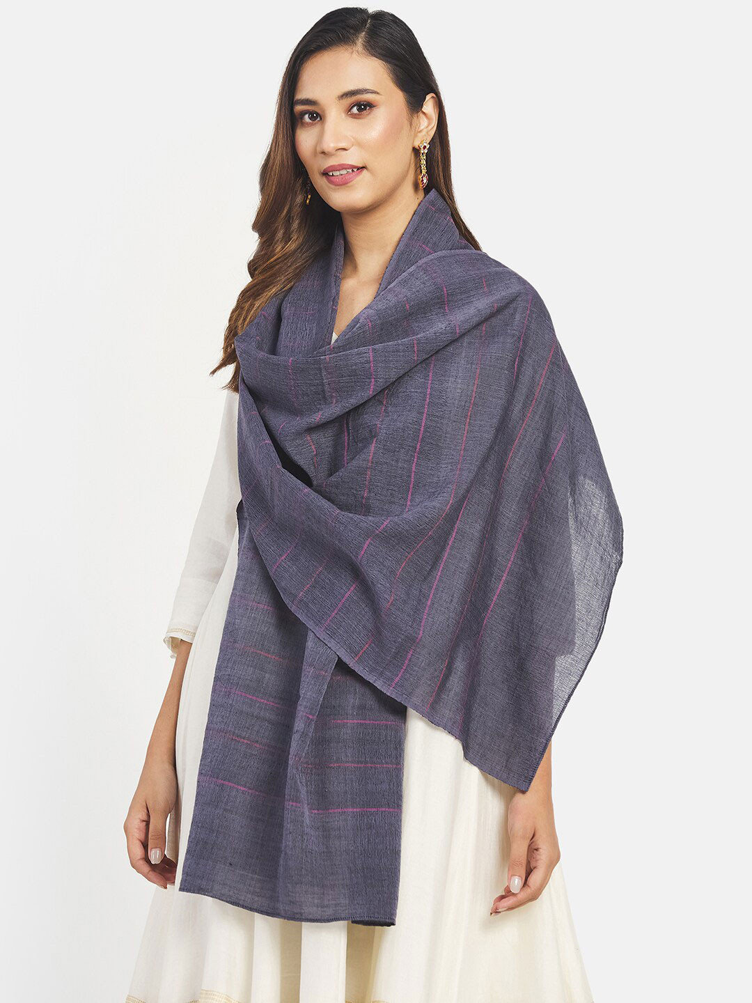

Fabindia Women Woven Design Stole, Grey