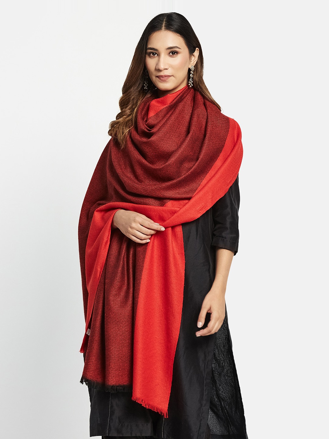 

Fabindia Women Woven Design Shawl, Red