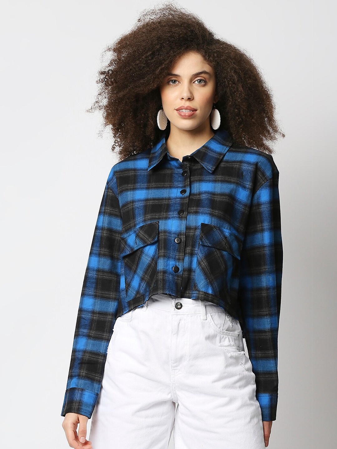 

Remanika Comfort Tartan Checks Pure Cotton Casual Shirt, Blue