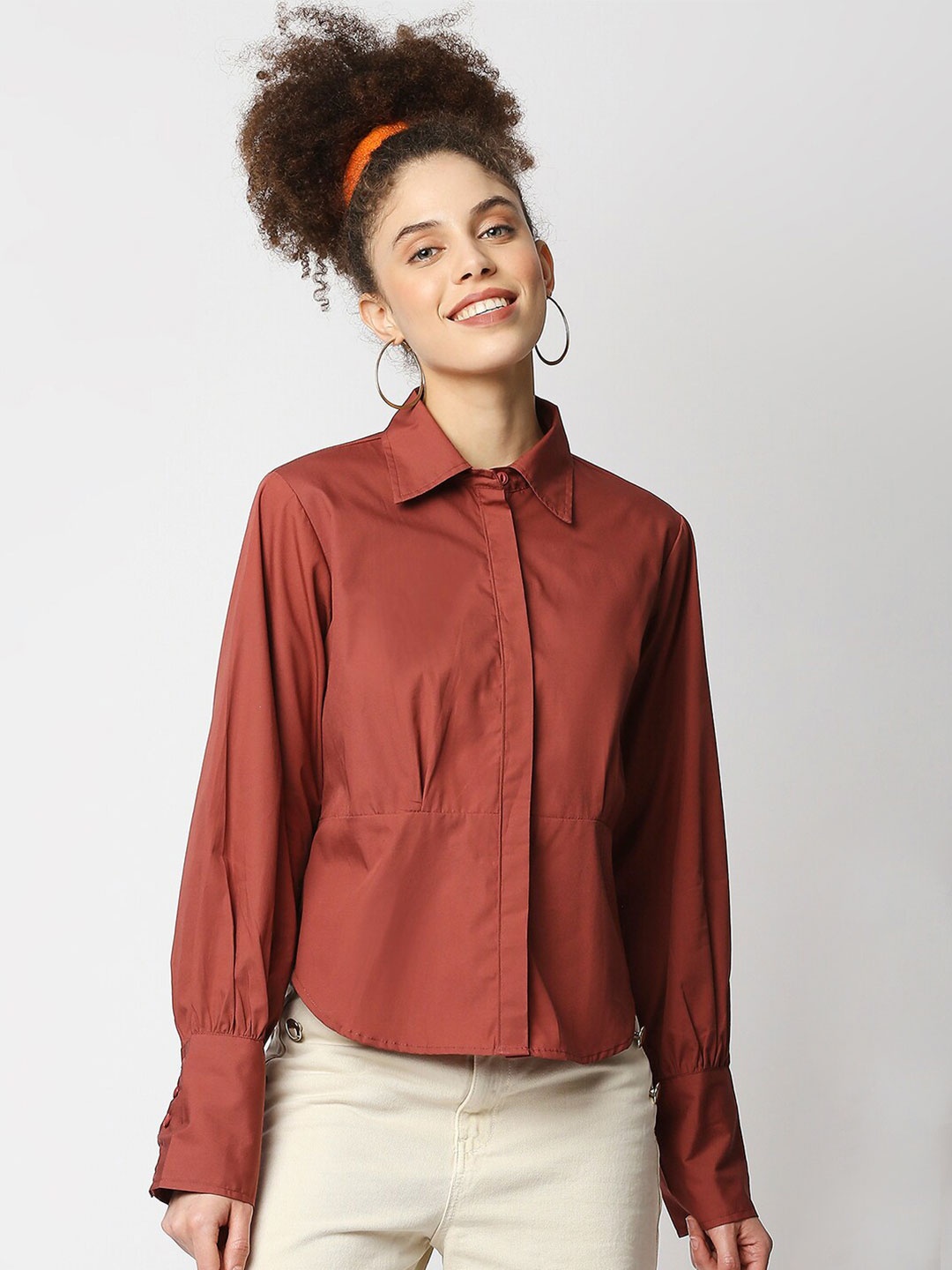 

Remanika Comfort Pure Cotton Casual Shirt, Rust