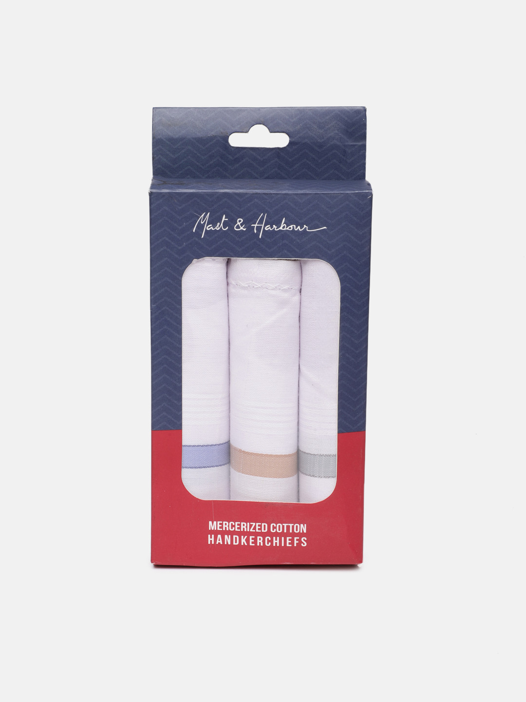 

Mast & Harbour Men Pack of 3 Cotton Handkerchief, White