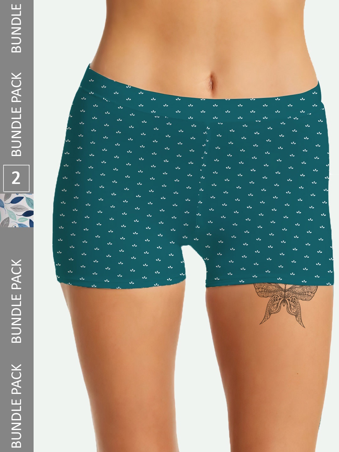

mezmoda Pack Of 2 Mid-Rise Hipster Briefs, Green