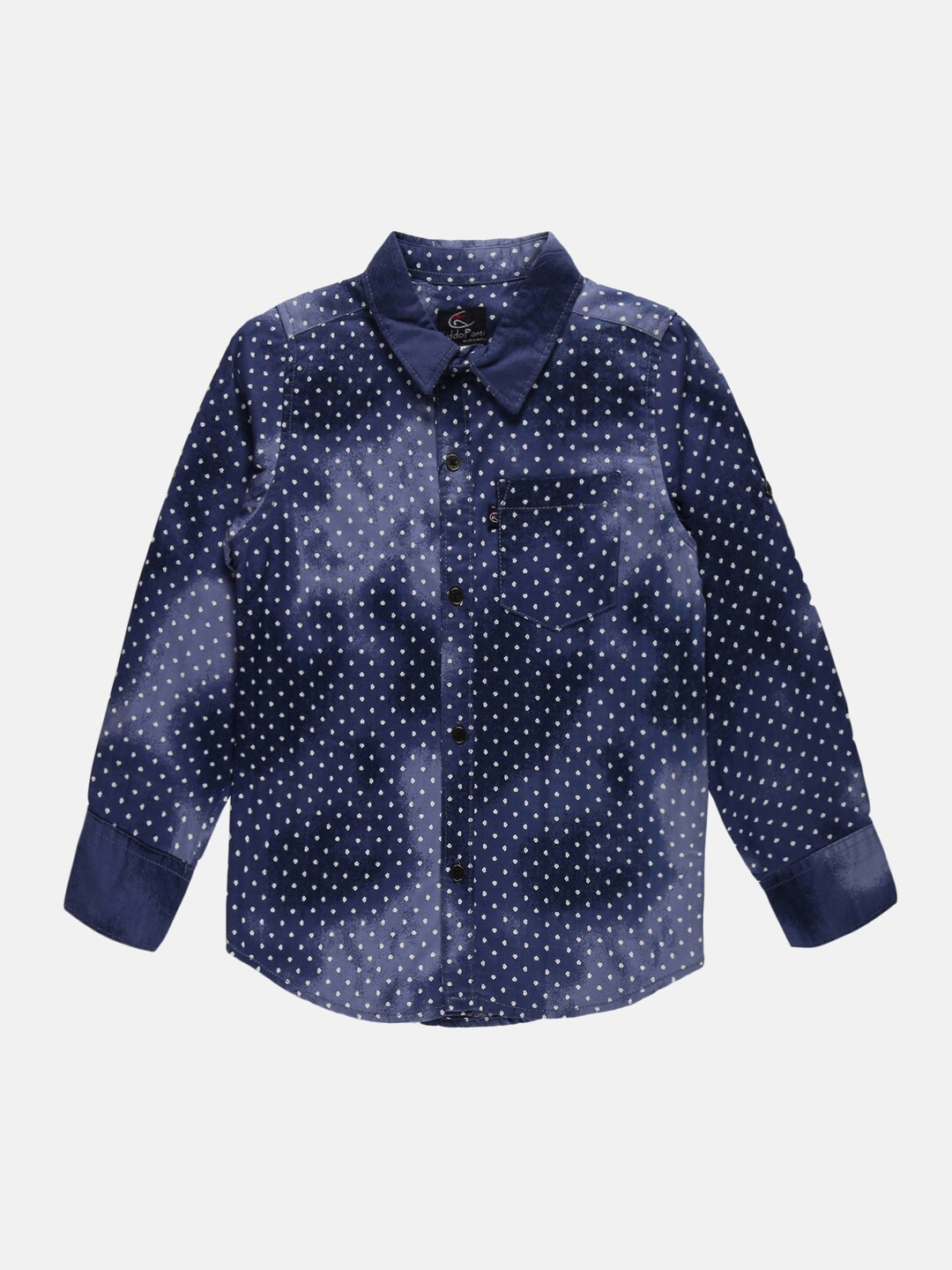 

KiddoPanti Boys Micro Ditsy Printed Cotton Casual Shirt, Blue