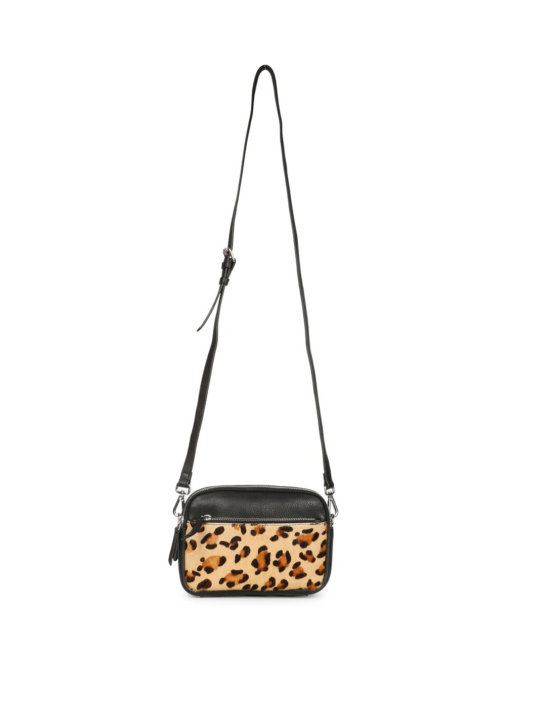 

Saint G Printed Leather Swagger Sling Bag, Black