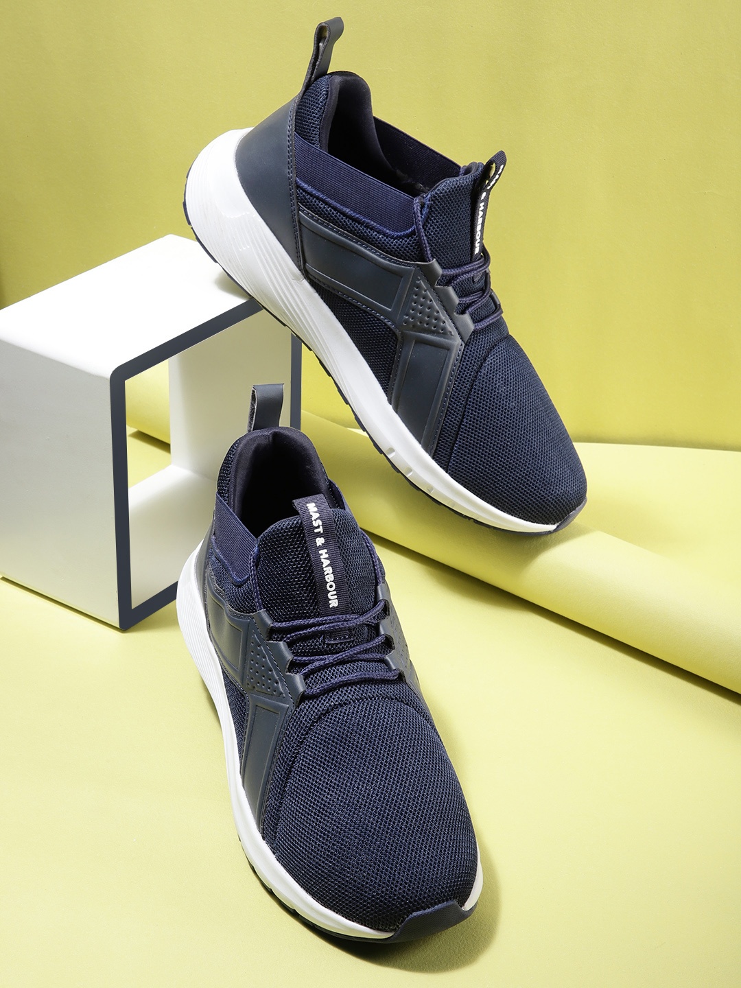 

Mast & Harbour Men Woven Design Everyday Sneakers, Navy blue