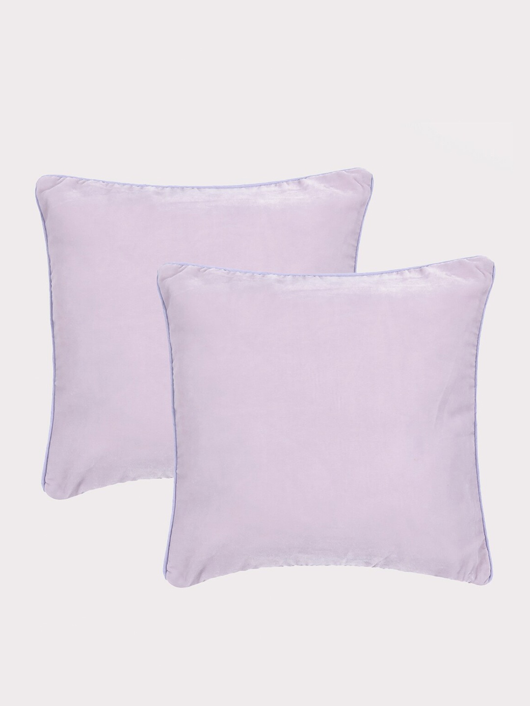 

OUSSUM Lavender 2 Pieces Piping Edge Velvet Square Cushion Covers