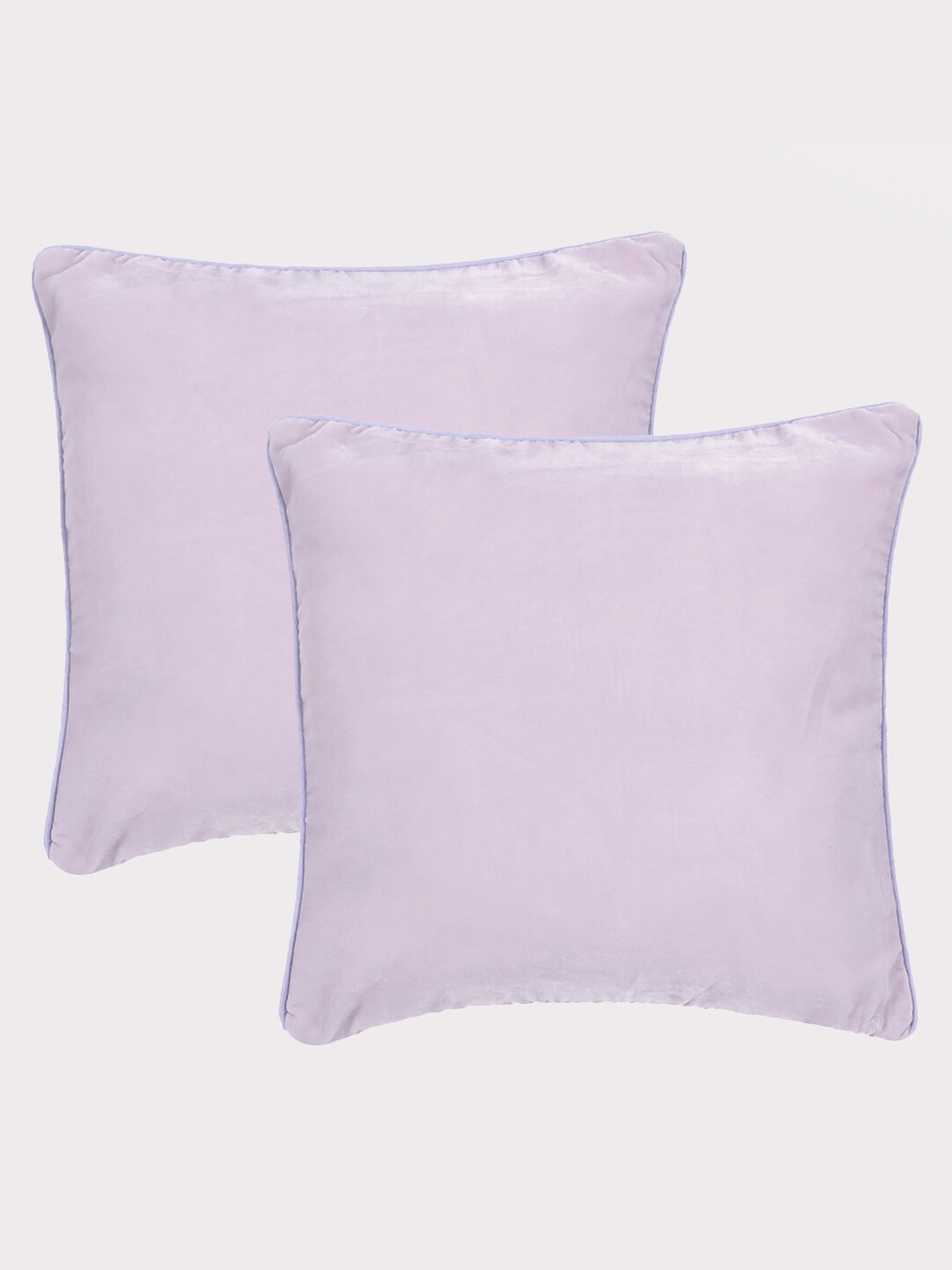 

OUSSUM Lavender 2 Pieces Piping Edge Velvet Square Cushion Covers
