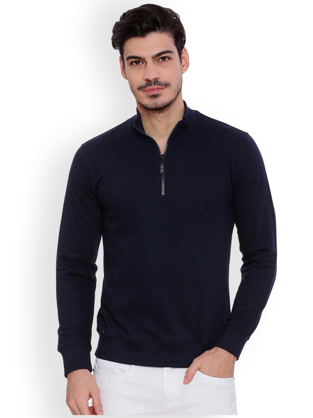 

ARISE Men Navy Blue Solid Sweatshirt