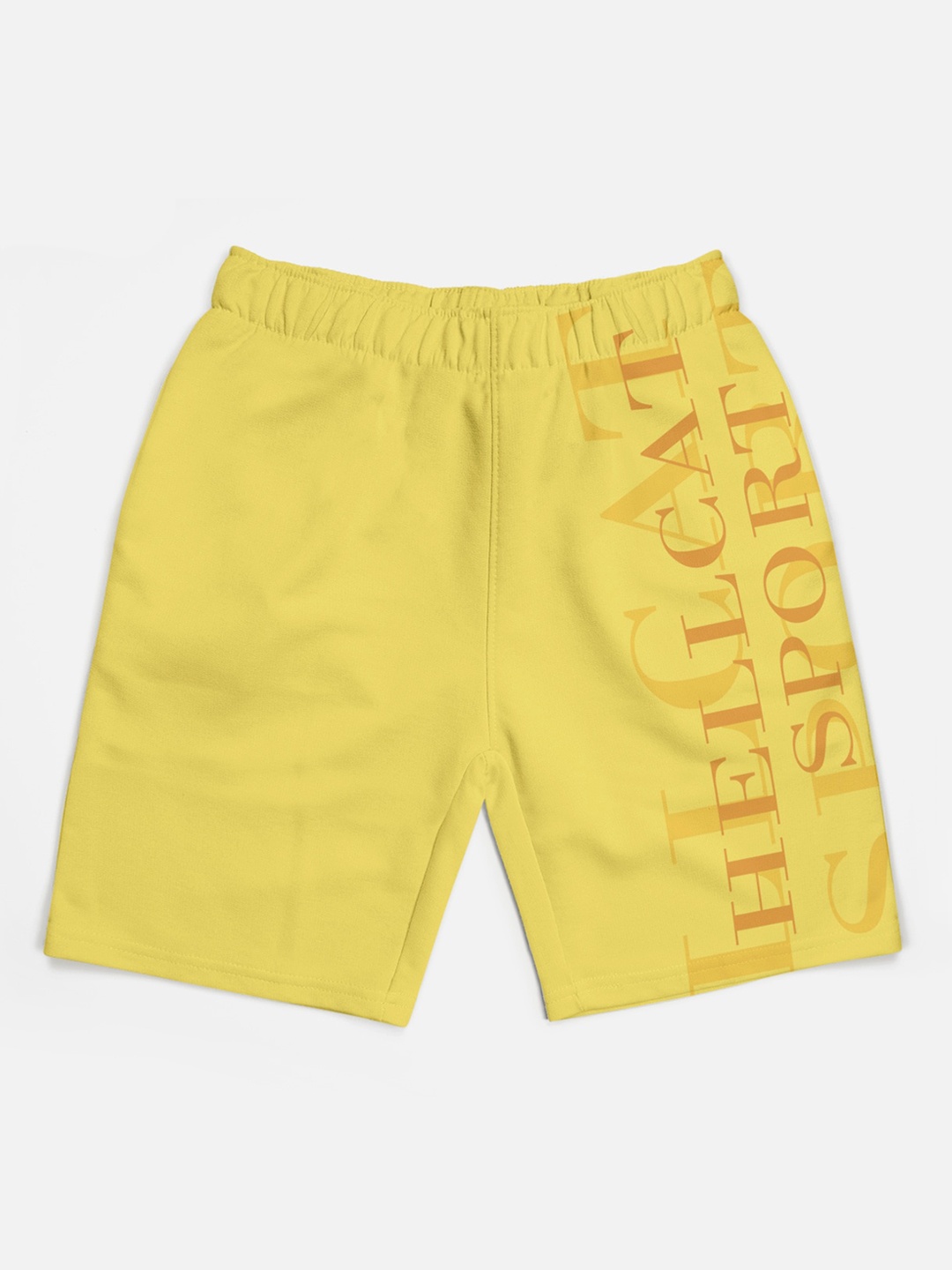

HELLCAT Boys Typography Printed Shorts, Yellow