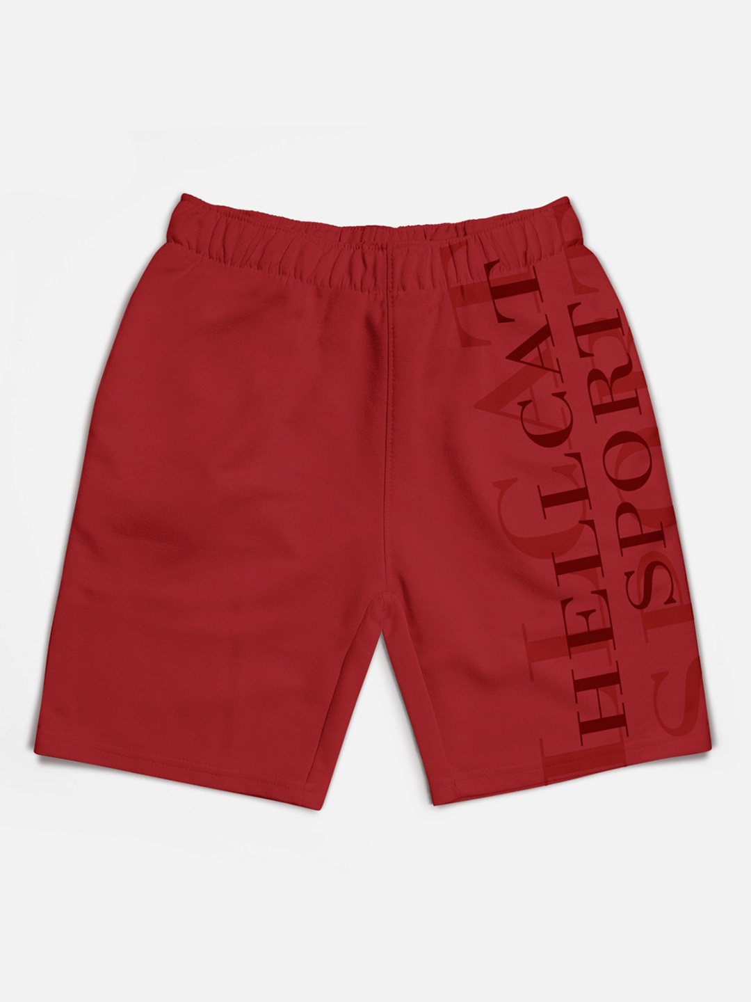 

HELLCAT Boys Typography Printed Shorts, Maroon