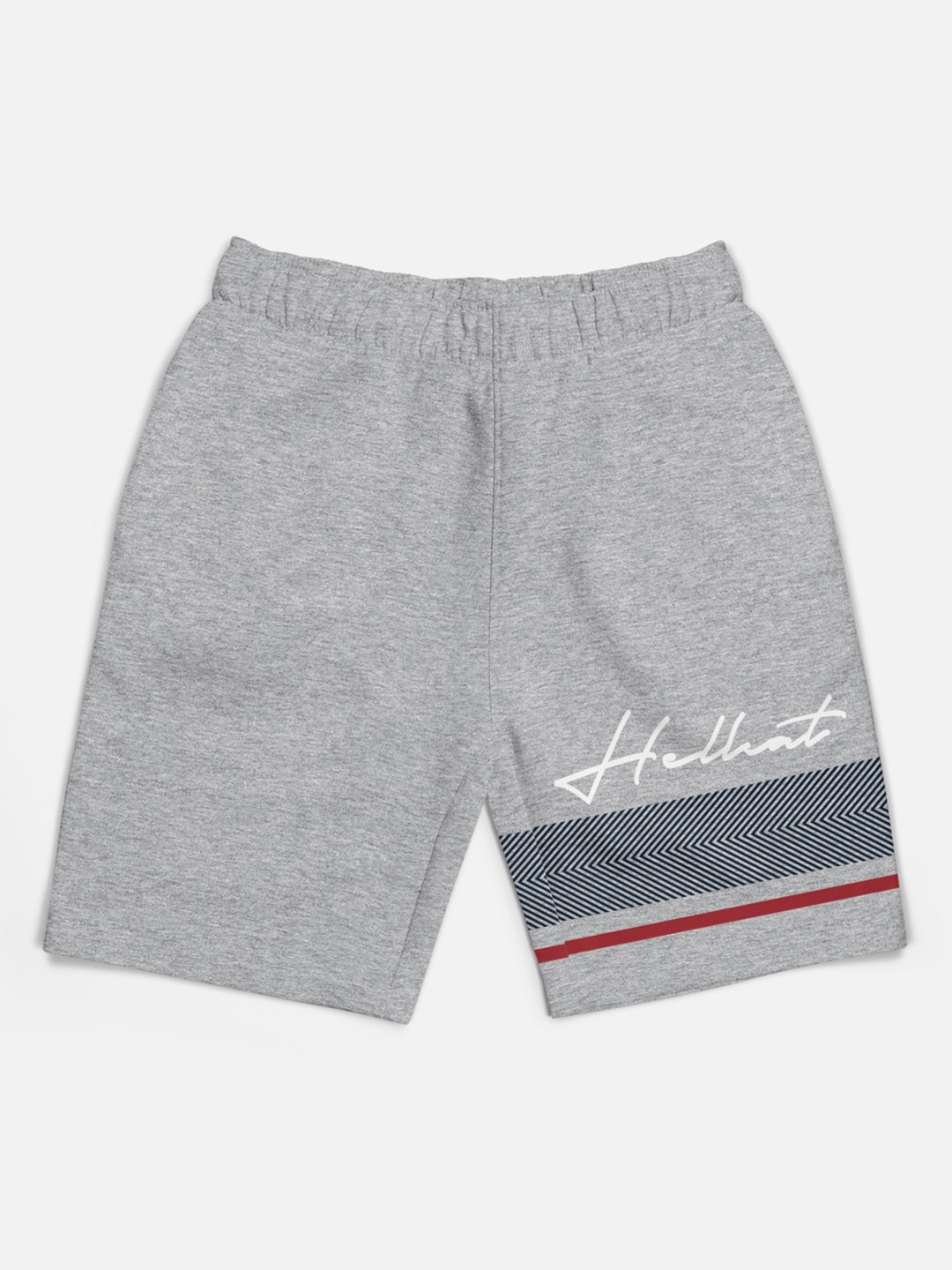

HELLCAT Boys Typography Printed Shorts, Grey melange