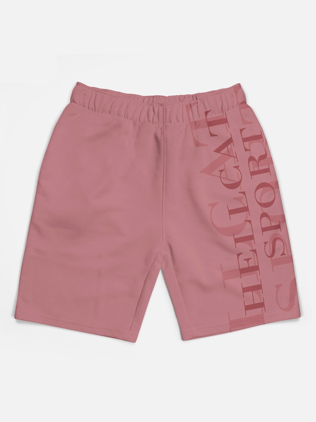 

HELLCAT Boys Typography Printed Shorts, Pink