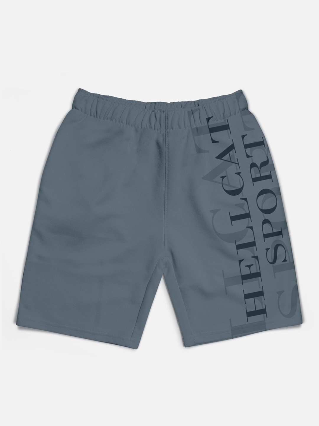 HELLCAT Boys Typography Printed Shorts, Grey