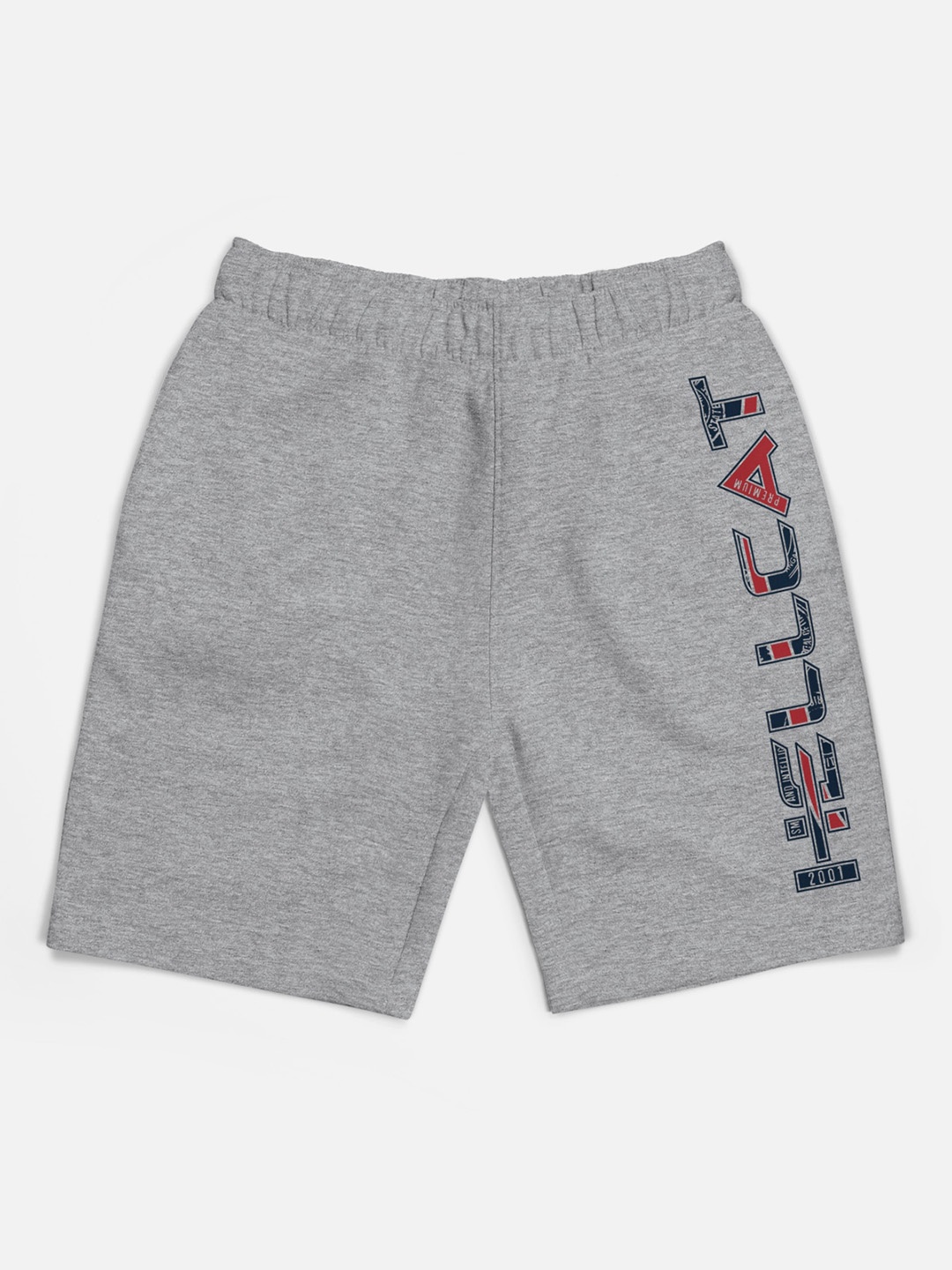 

HELLCAT Boys Typography Printed Shorts, Grey melange