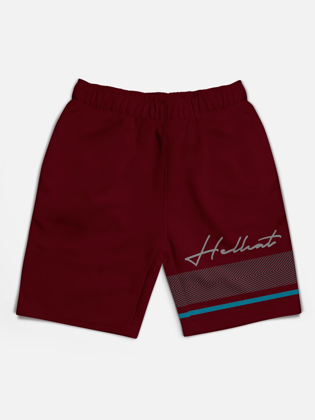 

HELLCAT Boys Typography Printed Shorts, Burgundy