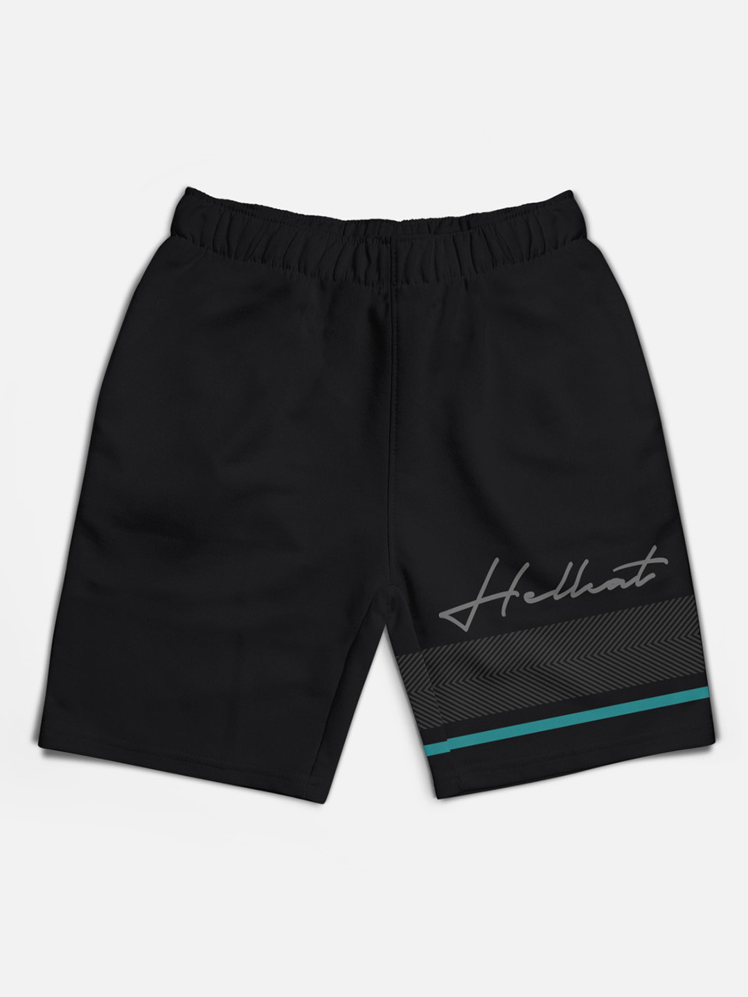 

HELLCAT Boys Typography Printed Shorts, Black