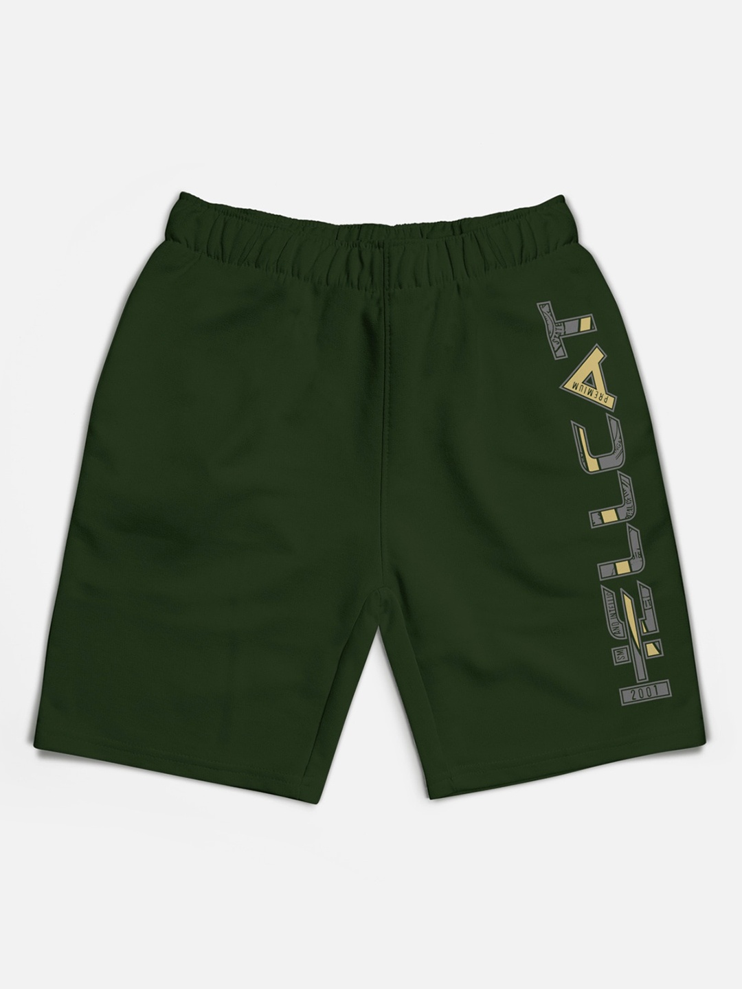 

HELLCAT Boys Typography Printed Shorts, Olive